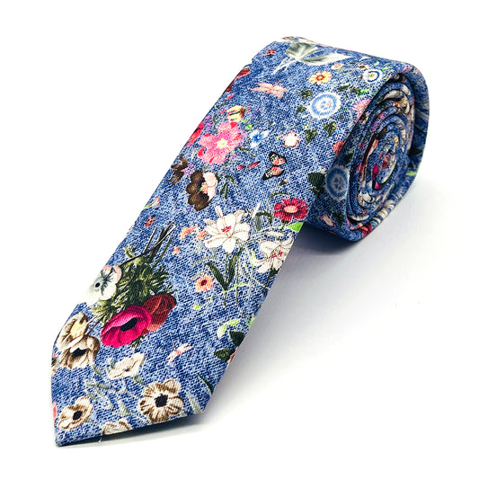 Krawatte mit floralem Druck