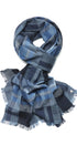 Prince Bowtie Schal im Karo-Design - umgelegte Trageform - Blau