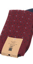 Prince Bowtie Herren Socken im Punkt-Design - Verpackung mit Größenangabe - Rot