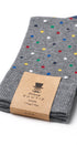 Prince Bowtie Herren Socken im Punkt-Design - Verpackung mit Größenangabe - Grau