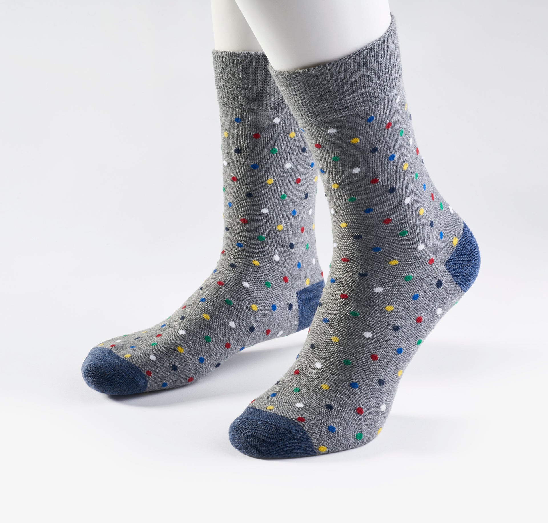 Prince Bowtie Herren Socken im Punkt-Design - Socken am Fuß - Grau