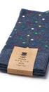 Prince Bowtie Herren Socken im Punkt-Design - Verpackung mit Größenangabe - Blau