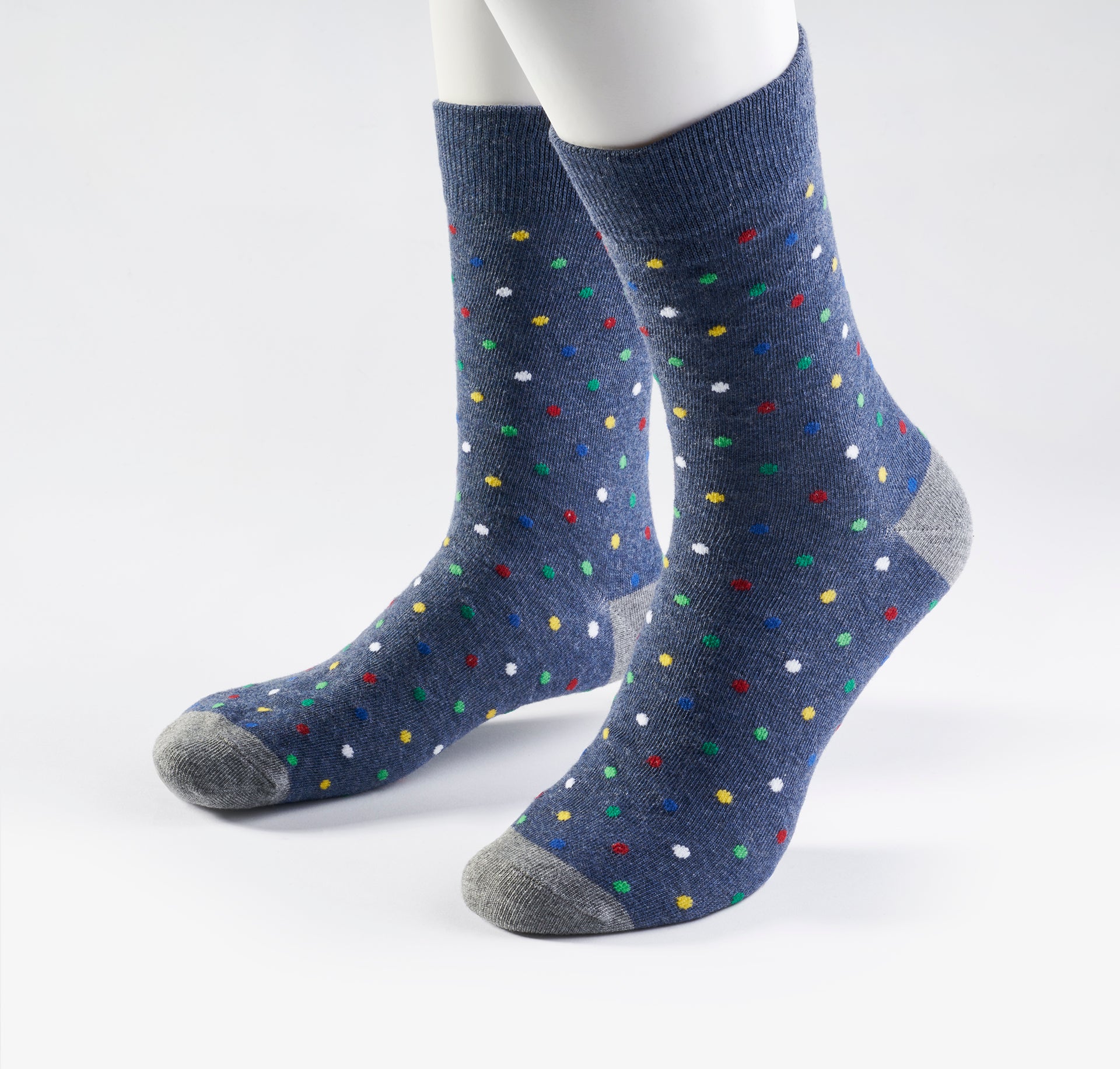 Prince Bowtie Herren Socken im Punkt-Design - Socken am Fuß - Blau