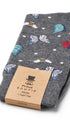 Prince Bowtie Herren Socken im Fantasie-Design - Verpackung mit Größenangabe - Grau