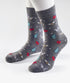 Prince Bowtie Herren Socken im Fantasie-Design - Socken am Fuß - Grau