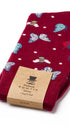 Prince Bowtie Herren Socken im Fantasie-Design - Verpackung mit Größenangabe - Rot