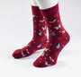 Prince Bowtie Herren Socken im Fantasie-Design - Socken am Fuß - Rot