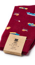 Prince Bowtie Herren Socken im Travel-Design - Verpackung mit Größenangabe - Rot