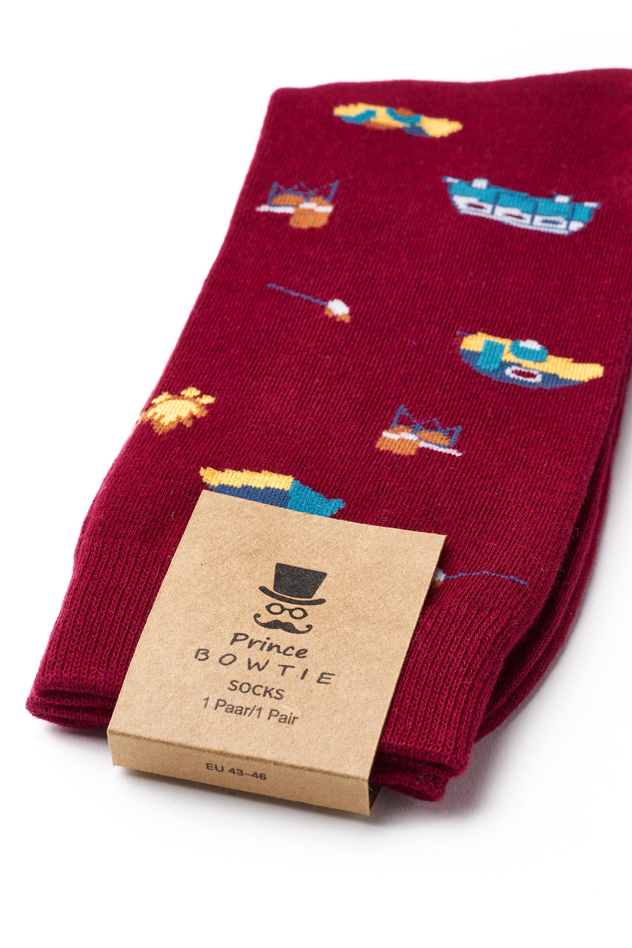 Socken 1 Paar im Tavel-Design - Farbe Rot