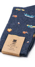 Prince Bowtie Herren Socken im Travel-Design - Verpackung mit Größenangabe - Blau