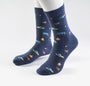 Prince Bowtie Herren Socken im Travel-Design - Socken am Fuß - Blau