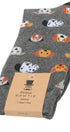 Prince Bowtie Herren Socken im Animal-Design - Verpackung mit Größenangabe - Grau