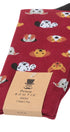 Prince Bowtie Herren Socken im Animal-Design - Verpackung mit Größenangabe - Rot