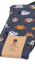 Prince Bowtie Herren Socken im Animal-Design - Verpackung mit Größenangabe - Blau