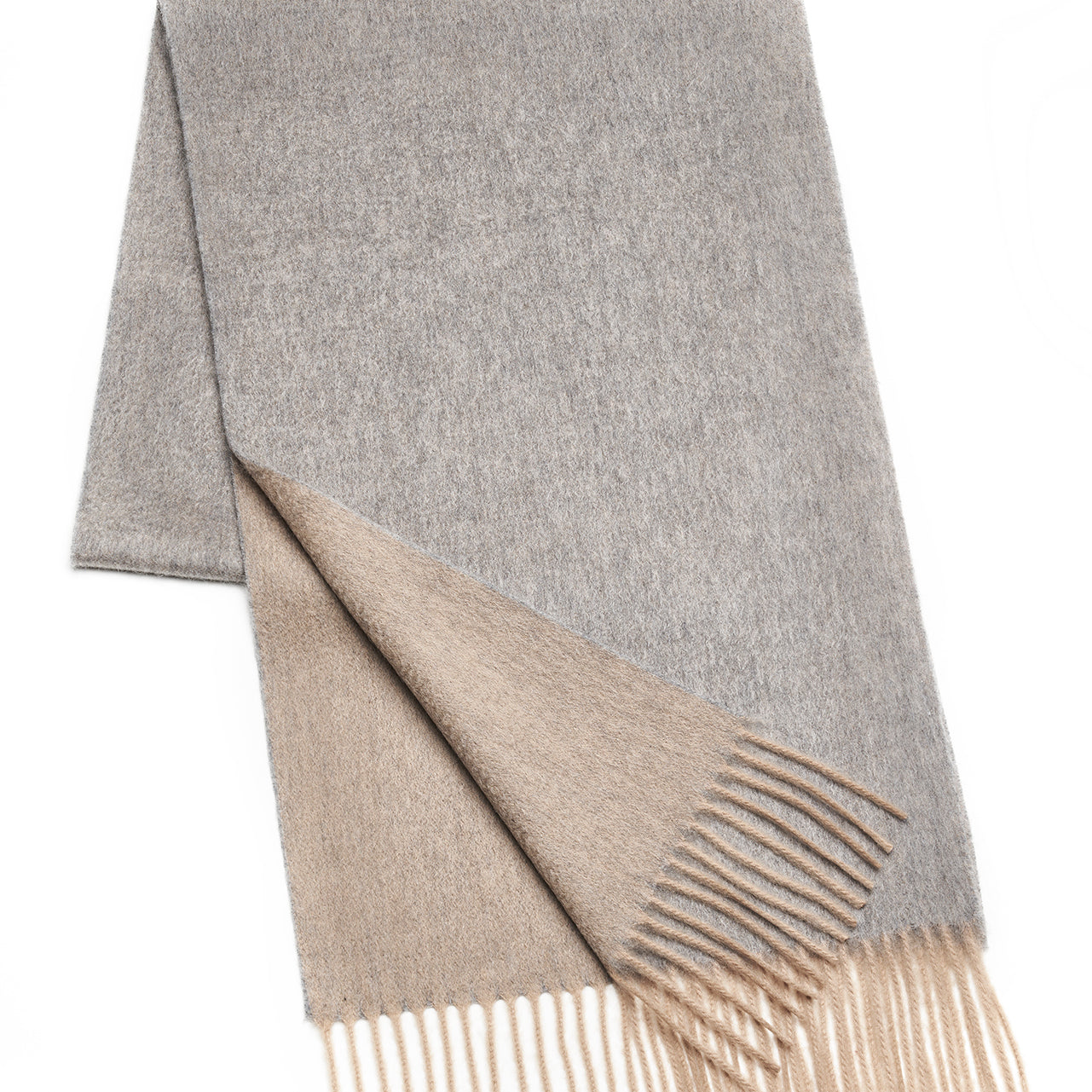 Prince Bowtie Luxuriöser Schal aus 100 % Kaschmir - Beige/Grau