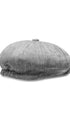 Prince Bowtie Gatsby Schiebermütze im sportiven Leinenlook - Ansicht von hinten - Grau