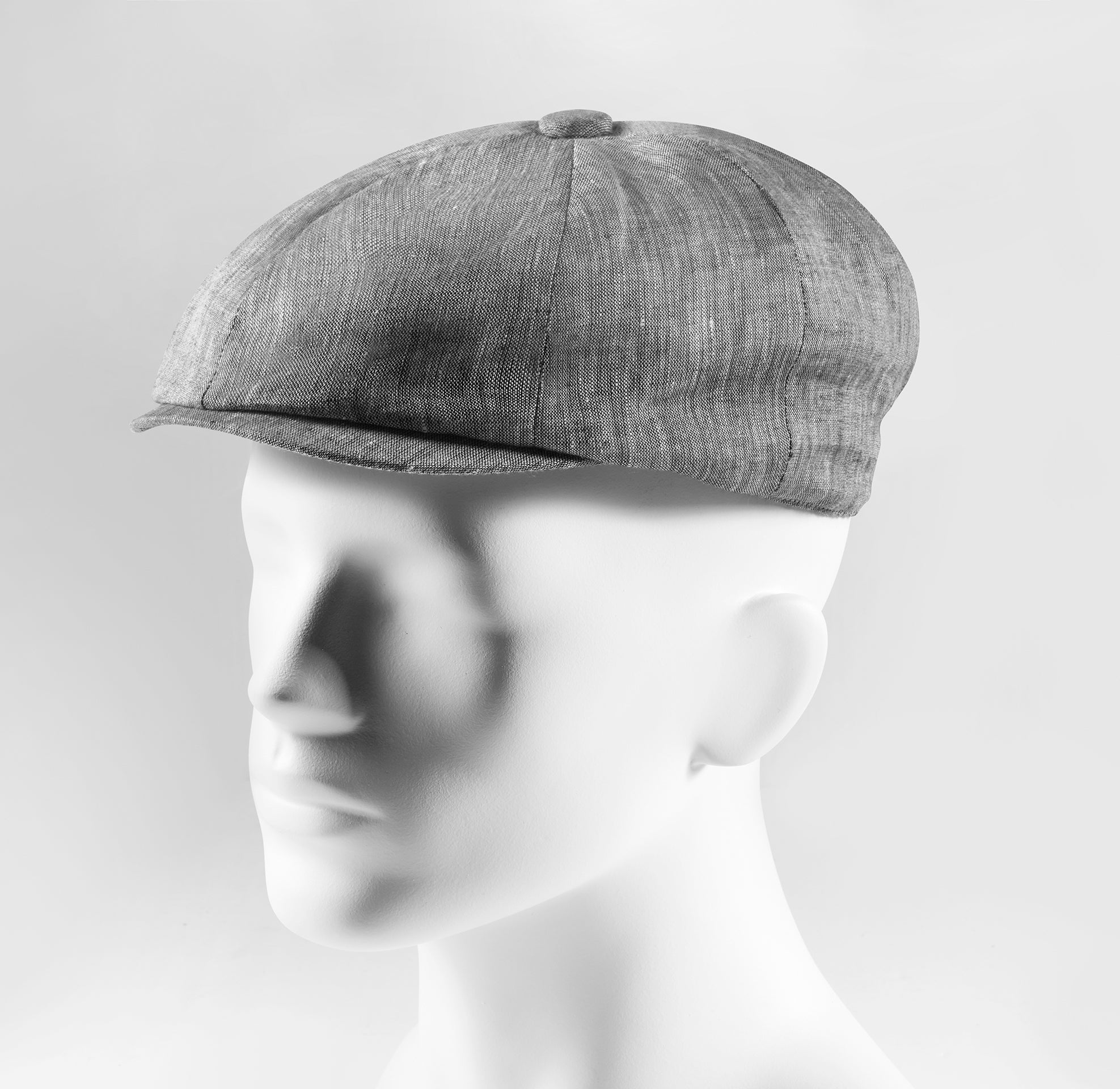 Prince Bowtie Gatsby Schiebermütze im sportiven Leinenlook - Grau