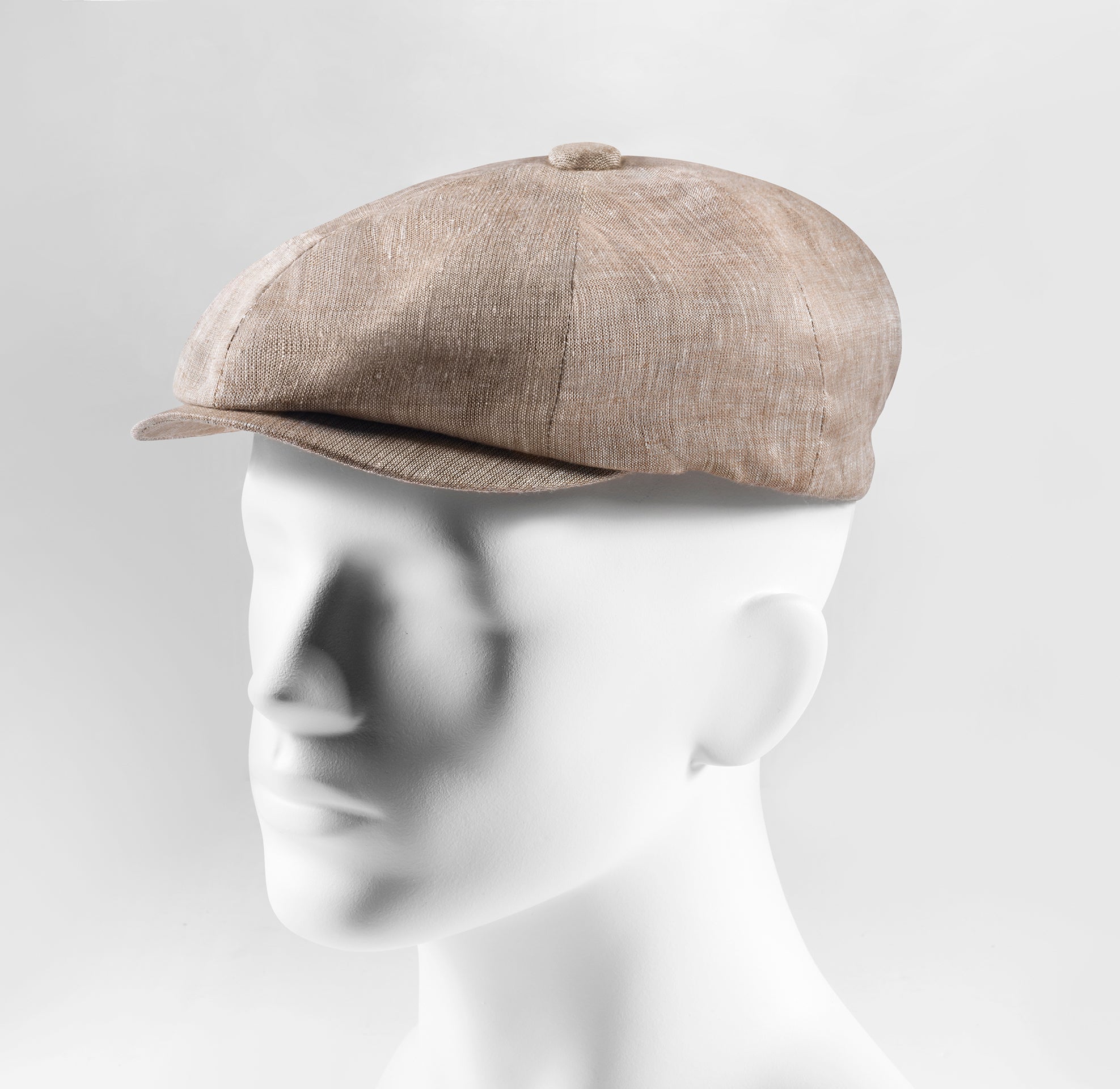 Prince Bowtie Gatsby Schiebermütze im sportiven Leinenlook - Beige