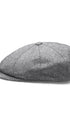 Prince Bowtie Gatsby Schiebermütze im rustikalen Uni Design - Seitenansicht - Grau