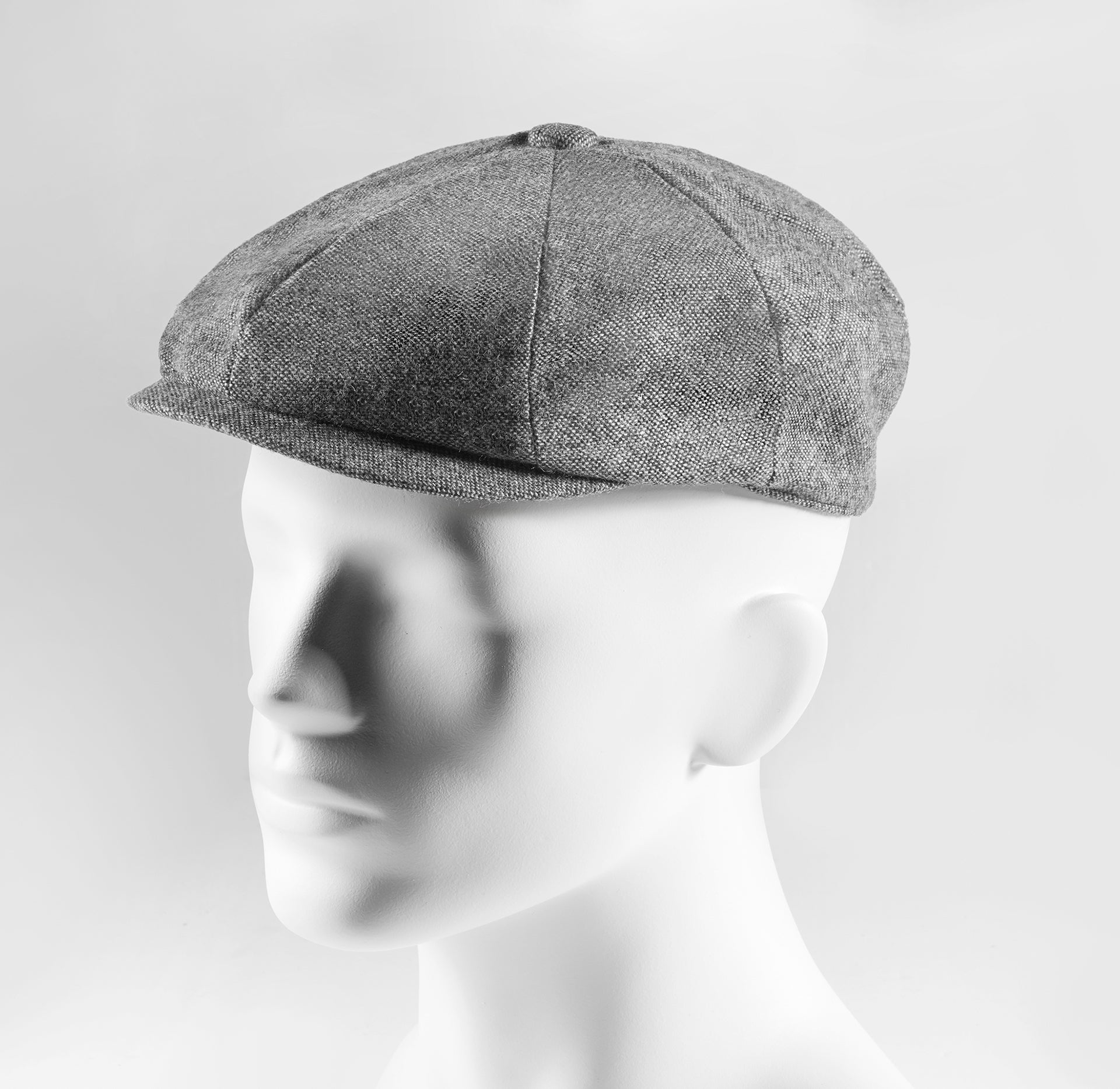 Prince Bowtie Gatsby Schiebermütze im rustikalen Uni Design - Grau