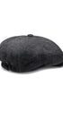 Prince Bowtie Gatsby Schiebermütze im rustikalen Uni Design - Ansicht von hinten - Anthrazit