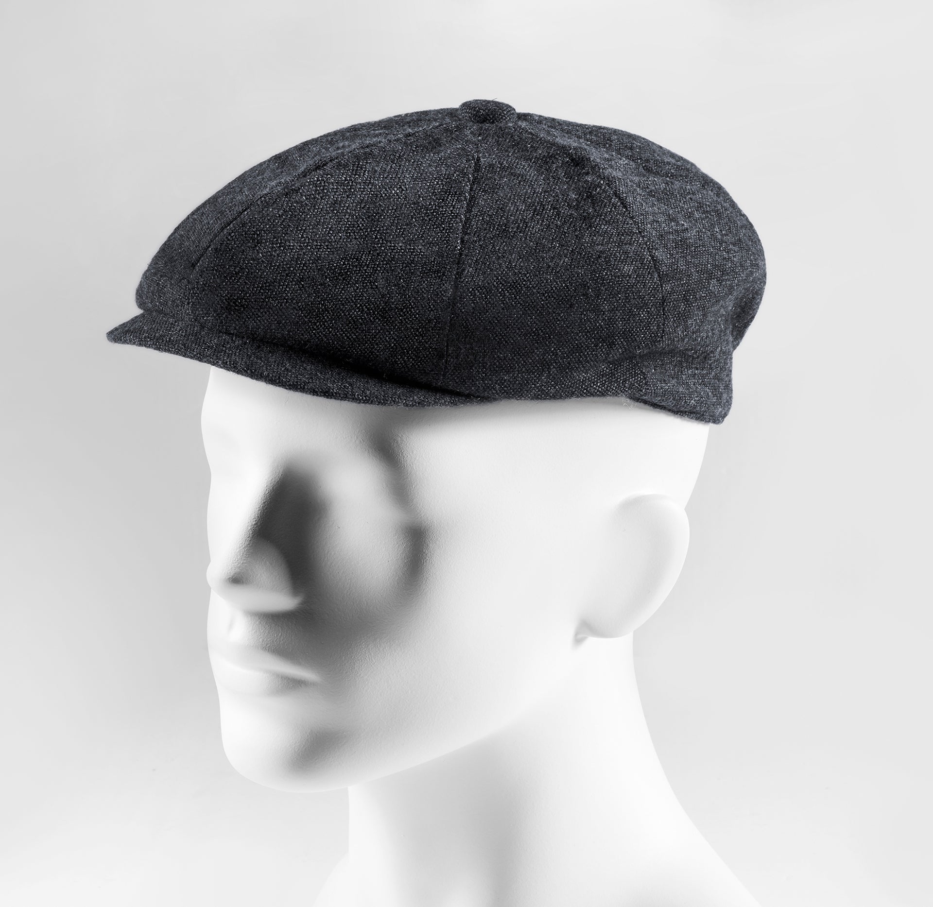 Prince Bowtie Gatsby Schiebermütze im rustikalen Uni Design - Anthrazit 