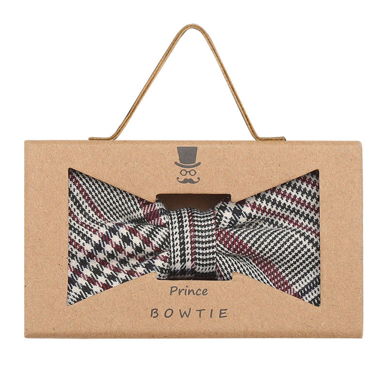 Prince Bowtie Fliege mit bekannter Farbgebung - Box - Beige/Bordeaux
