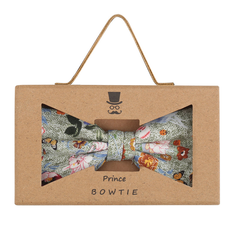 Prince Bowtie Fliege mit floralem Druck - Box - Grün