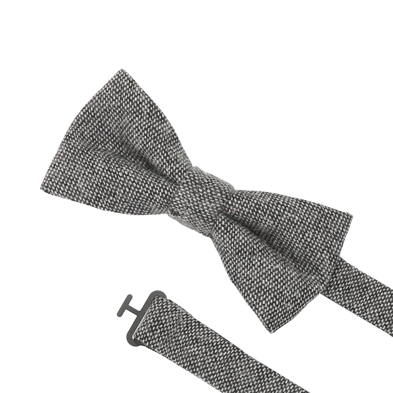 Prince Bowtie Fliege in Wolloptik - Verschluss im Detail - Grau