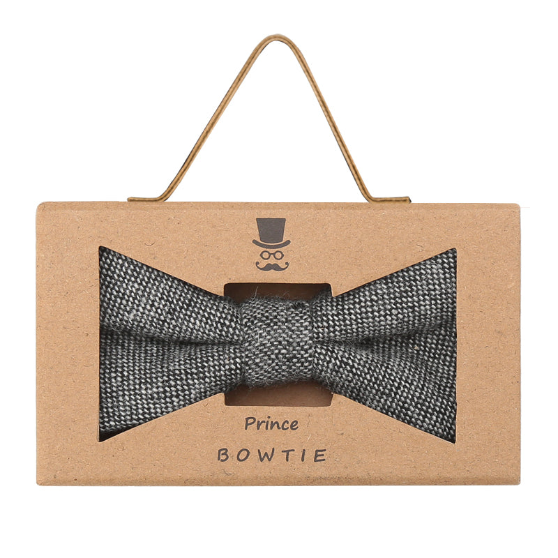 Prince Bowtie Fliege in Wolloptik - Box - Grau