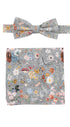 Prince Bowtie Set Fliege + Tuch Flower - Grau