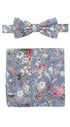 Prince Bowtie Set Fliege + Tuch Flower - Blau