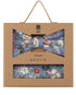 Prince Bowtie Set Fliege + Tuch Flower - Box - Blau