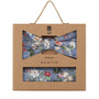 Prince Bowtie Set Fliege + Tuch Flower - Box - Blau