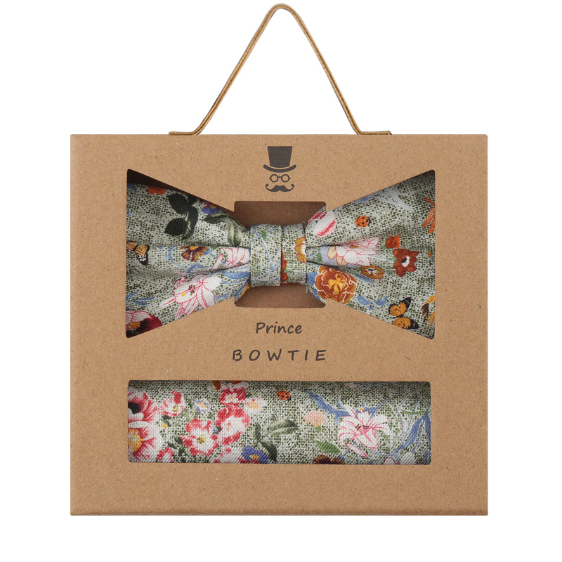 Prince Bowtie Set Fliege + Tuch Flower - Box - Mint