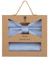 Prince Bowtie Set Fliege + Tuch im Micro-Design - Box - Hellblau