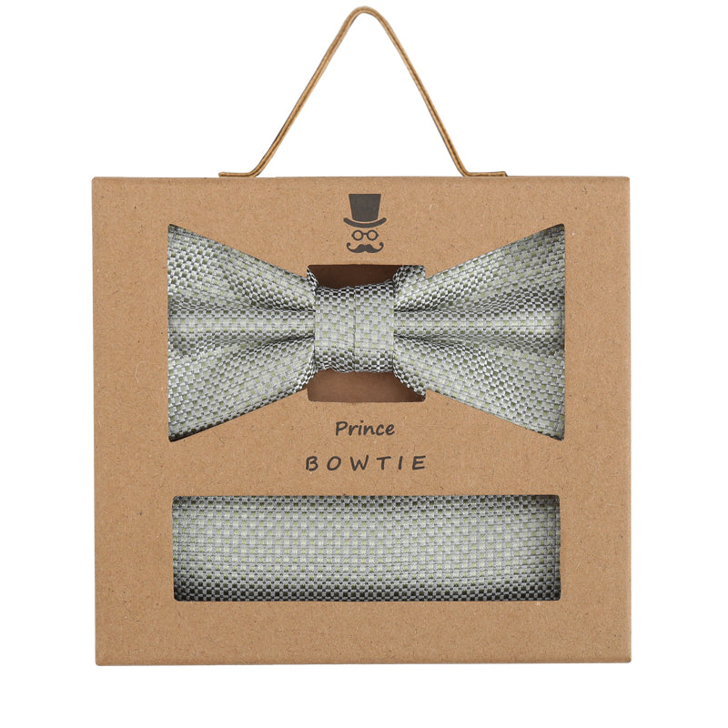 Prince Bowtie Set Fliege + Tuch im Micro-Design - Box - Mint