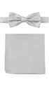 Prince Bowtie Set Fliege + Tuch im Micro-Design - Silber