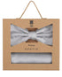 Prince Bowtie Set Fliege + Tuch im Micro-Design - Box - Silber