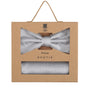 Prince Bowtie Set Fliege + Tuch im Micro-Design - Box - Silber