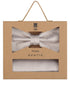 Prince Bowtie Set Fliege + Tuch im Micro-Design - Box - Beige