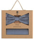 Prince Bowtie Set Fliege + Tuch im Micro-Design - Box - Blau