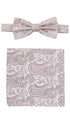 Prince Bowtie Set Fliege + Tuch im Paisley-Design - Altrosa