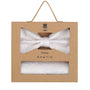 Prince Bowtie Set Fliege + Tuch im Paisley-Design - Box - Champagner