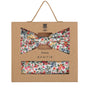 Prince Bowtie Set Fliege + Tuch im Floral-Design - Box - Rot