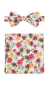 Prince Bowtie Set Fliege + Tuch im Floral-Design - Koralle