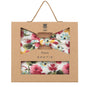 Prince Bowtie Set Fliege + Tuch im Floral-Design - Box - Koralle