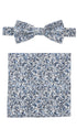Prince Bowtie Set Fliege + Tuch im Floral-Design - Blau