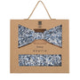 Prince Bowtie Set Fliege + Tuch im Floral-Design - Box - Blau