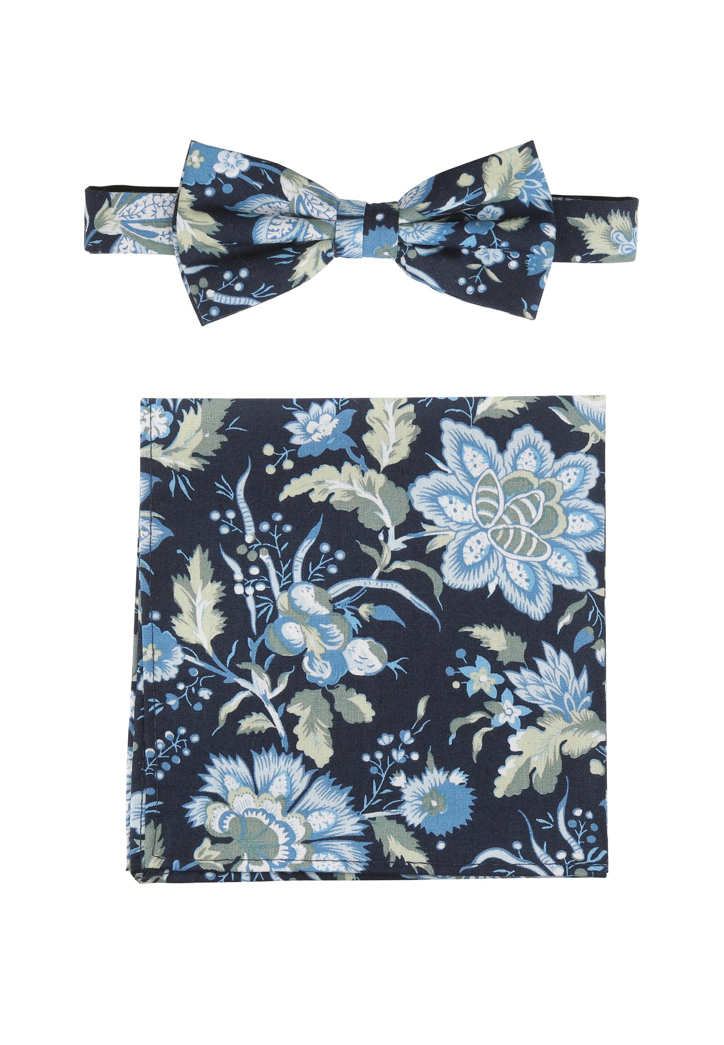 Bow tie + hanky in floral design